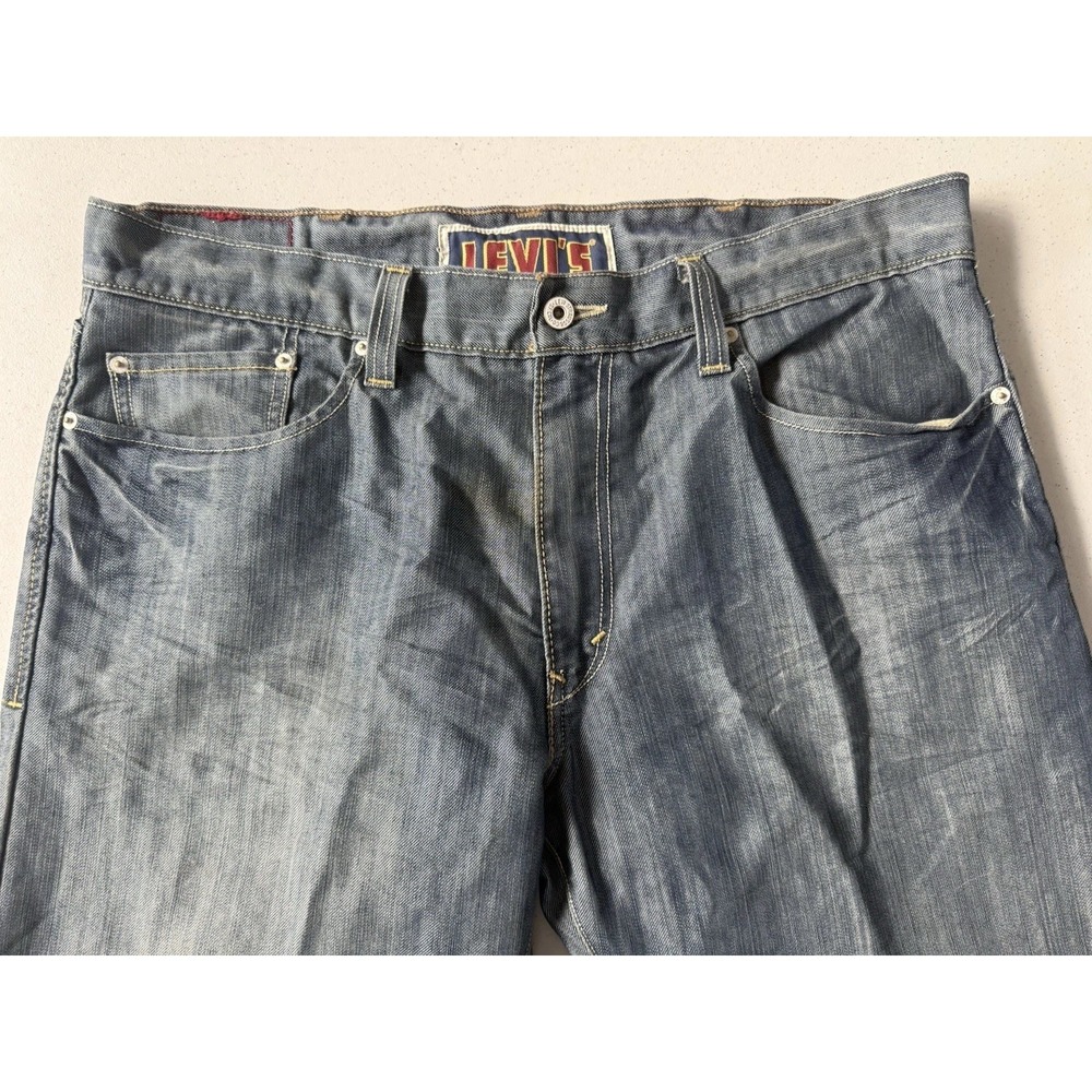 VTG Levis Jeans Mens 38x32 Blue Denim 527 Low Boot Cut Light blue Wash - Picture 7 of 11
